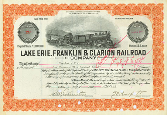 Lake Erie, Franklin & Clarion Railroad Company