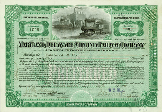 Maryland, Delaware and Virginia Railway Company [2 Stück]