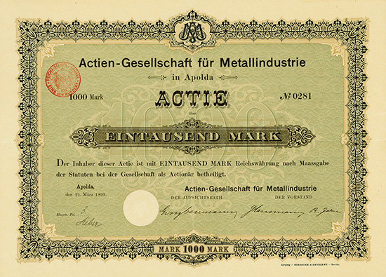 Actien-Gesellschaft für Metallindustrie in Apolda