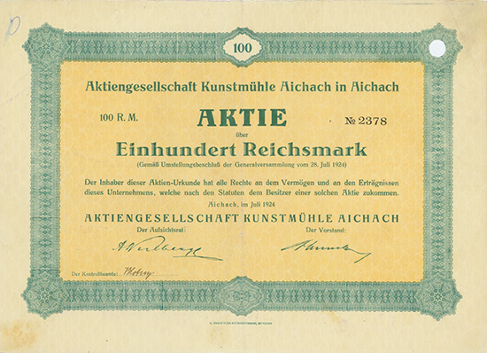 Aktiengesellschaft Kunstmühle Aichach