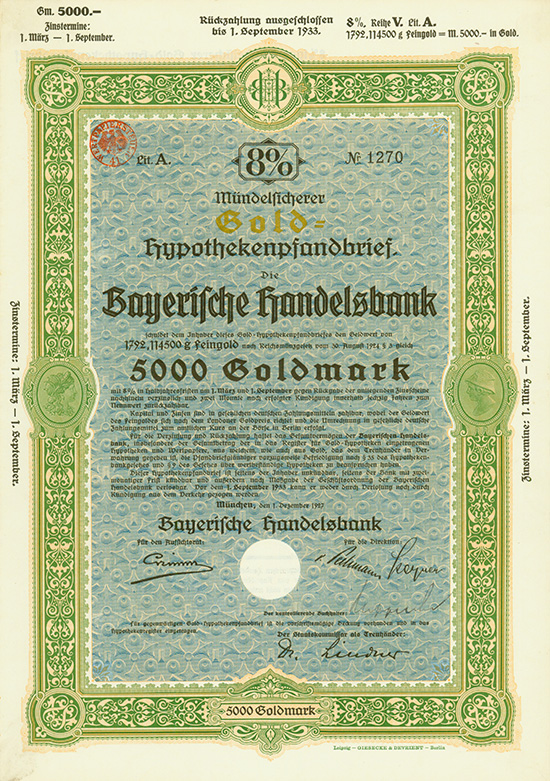 Bayerische Handelsbank [4 Stück]