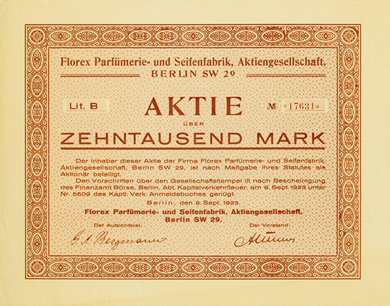 Florex Parfümerie- und Seifenfabrik, AG.