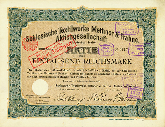 Schlesische Textilwerke Methner & Frahne AG