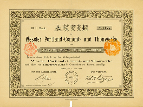 Weseler Portland-Cement- und Thonwerke