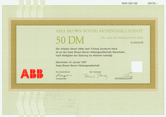 Asea Brown Boveri AG (ABB) [4 Stück]