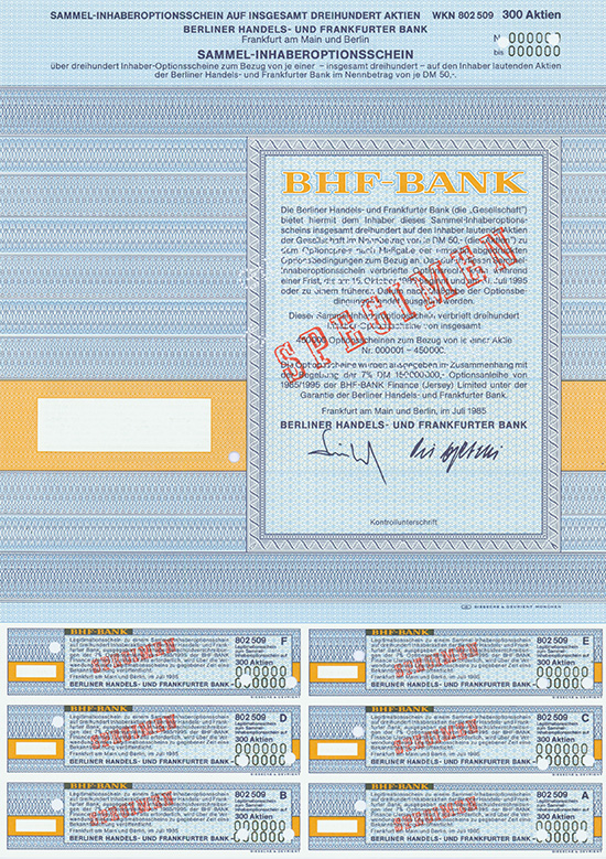 BHF-Bank AG [2 Stück]