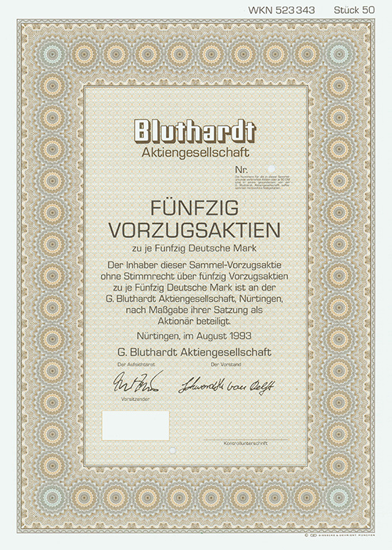 G. Bluthardt AG [3 Stück]