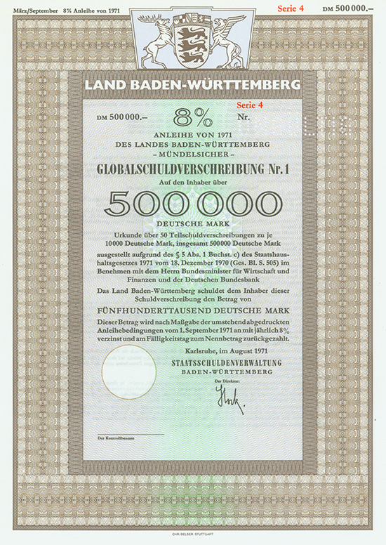 Land Baden-Württemberg [5 Stück]