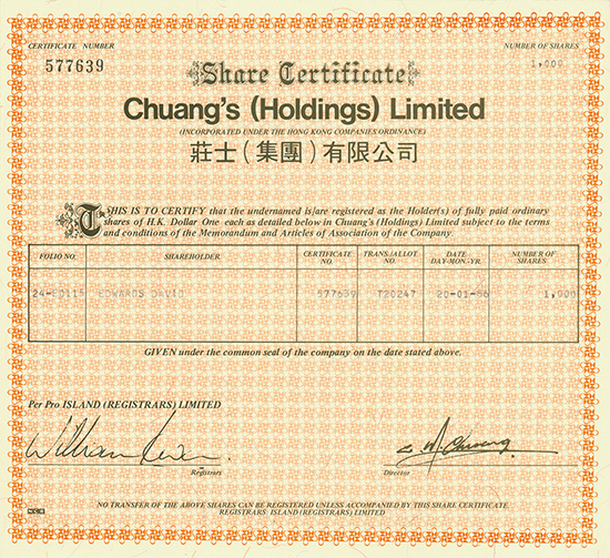 Chuang's (Holdings) Limited