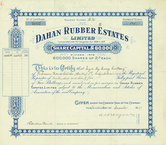 Dahan Rubber Estates, Limited
