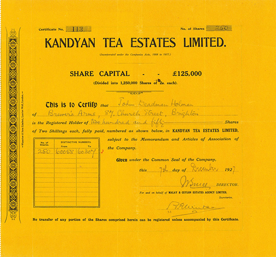 Kandyan Tea Estates Limited