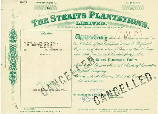 Straits Plantations, Limited