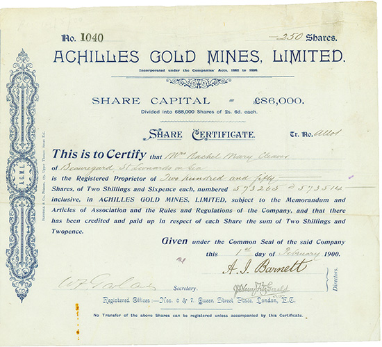 Achilles Gold Mines, Limited