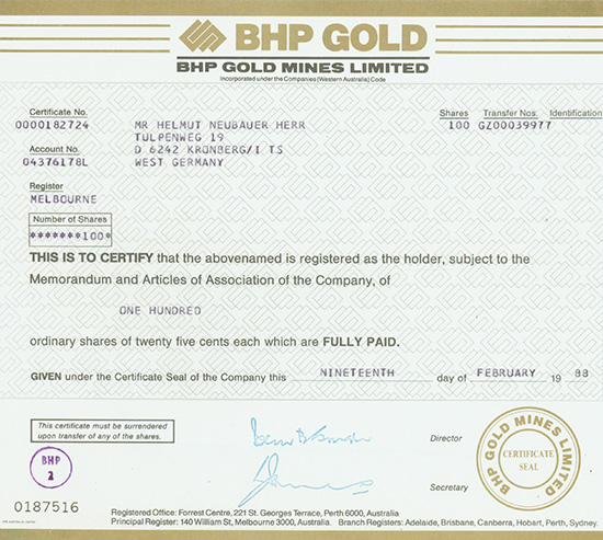 BHP Gold Mines Limited