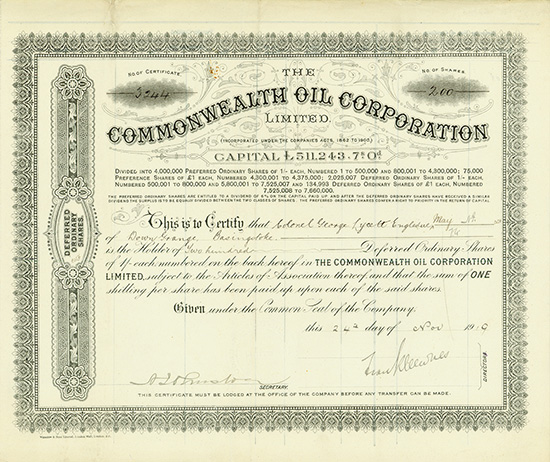 Commonwealth Oil Corporation Limited [2 Stück]
