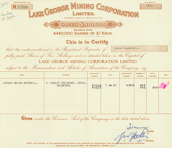 Lake George Mining Corporation Limited