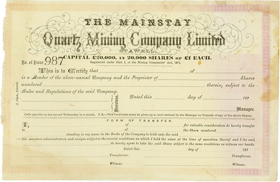 Mainstay Quartz Mining Company Limited