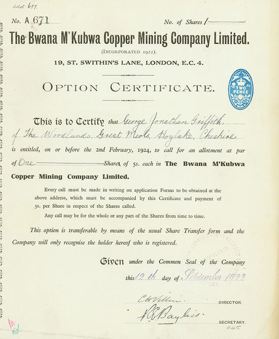 Bwana M'Kubwa Copper Mining Company Limited
