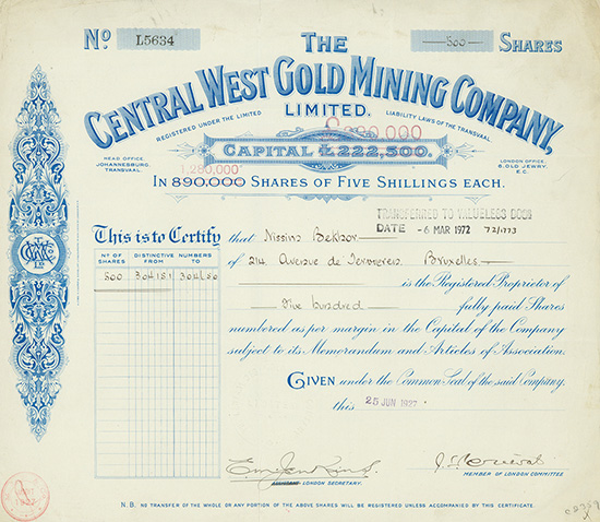 Central West Gold Mining Company, Limited