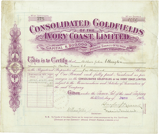 Consolidated Goldfields of the Ivory Coast, Limited