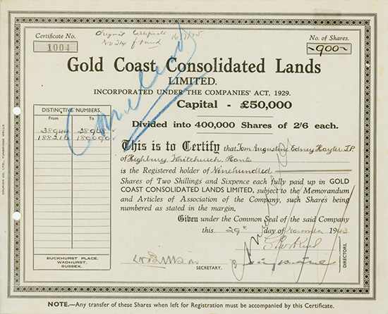 Gold Coast Consolidated Lands Ltd.
