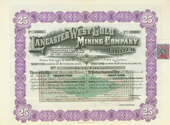 Lancaster West Gold Mining Company Limited