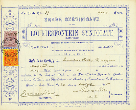 Louriesfontein Syndicate, (Limited)