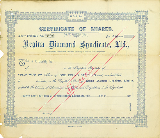 Regina Diamond Syndicate, Ltd.