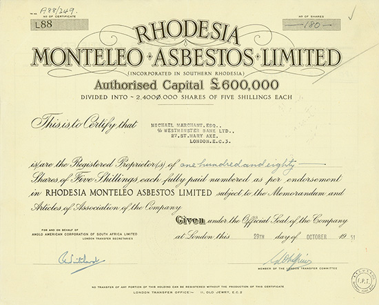 Rhodesia Monteleo Asbestos Limited