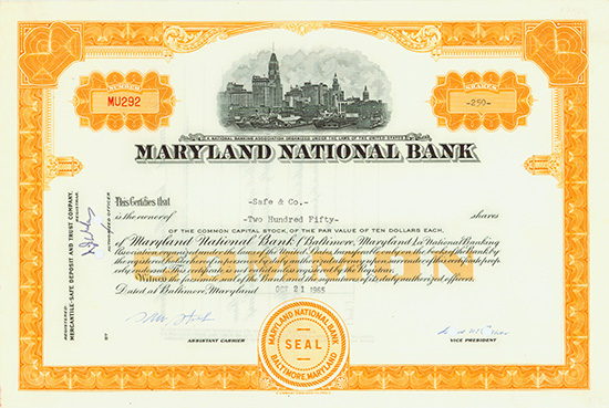 Baltimore National Bank / Maryland National Bank [5 Stück]