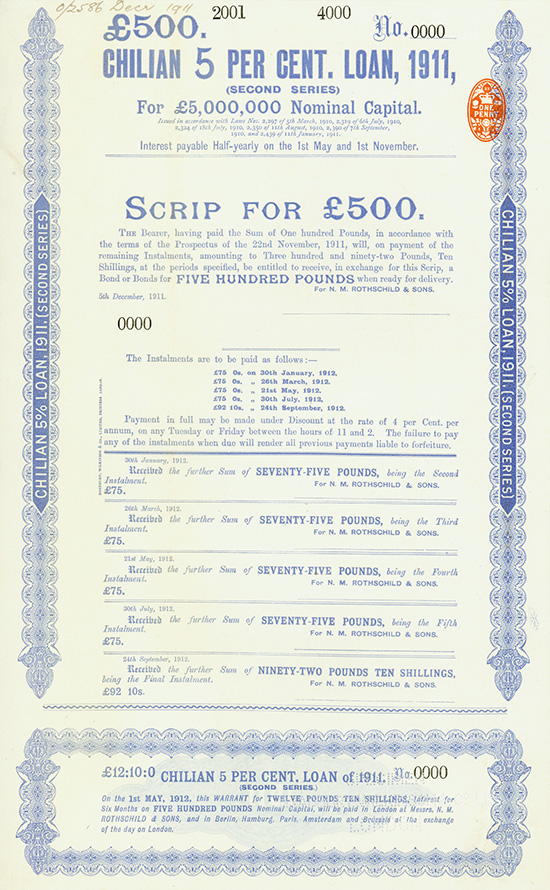 Chilian 5 % Loan, 1911