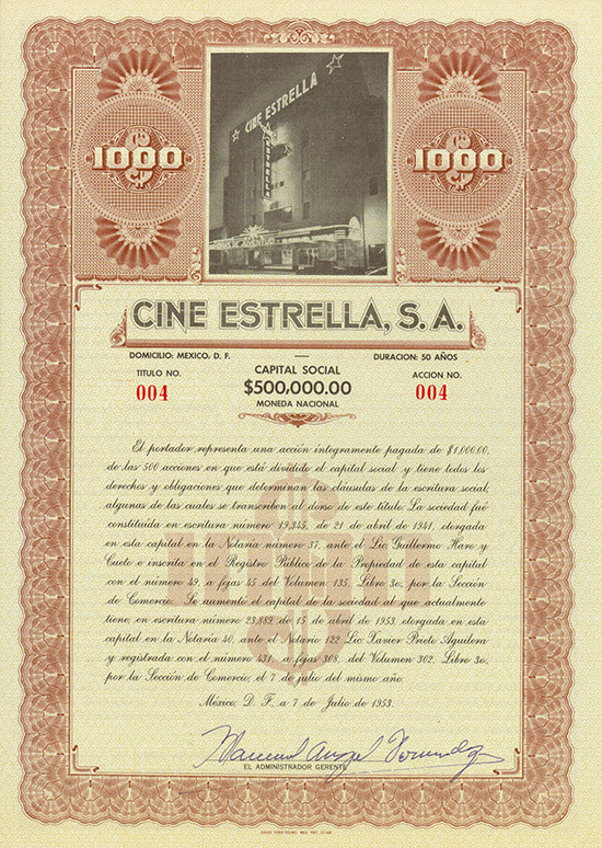 Cine Estrella, S. A.