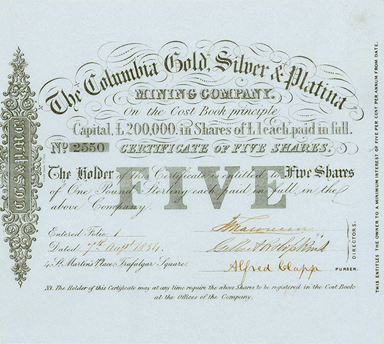 Columbia Gold, Silver & Platina Mining Company