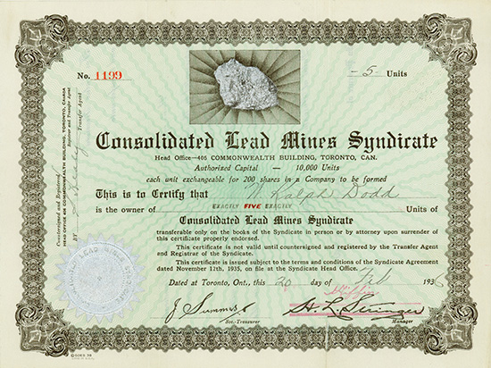 Consolidated Lead Mines Syndicate