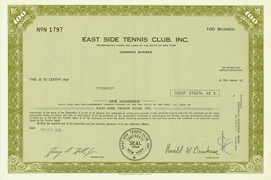 East Side Tennis Club, Inc.