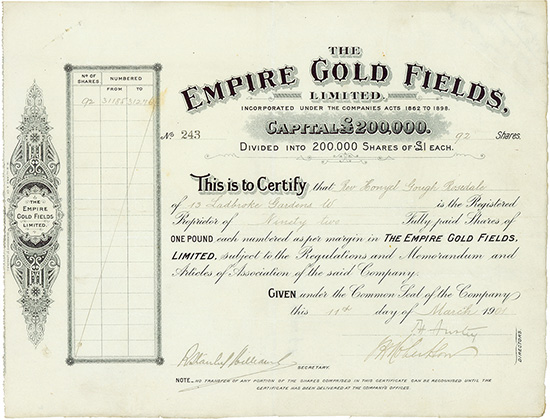 Empire Gold Fields, Limited