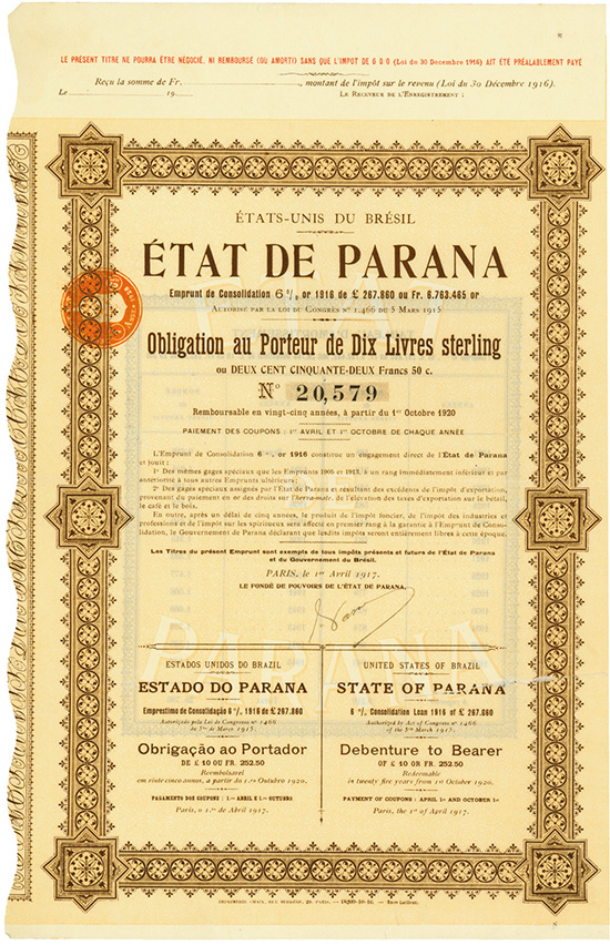 États-Unis du Brésil / Etat de Parana / State of Parana