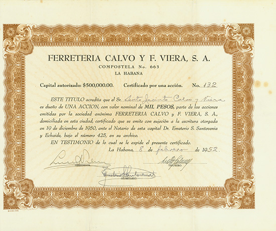 Ferreteria Calvo y F. Viera, S. A.
