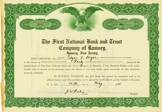 First National Bank and Trust Company of Ramsey