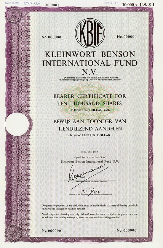 Kleinwort Benson International Fund N.V.