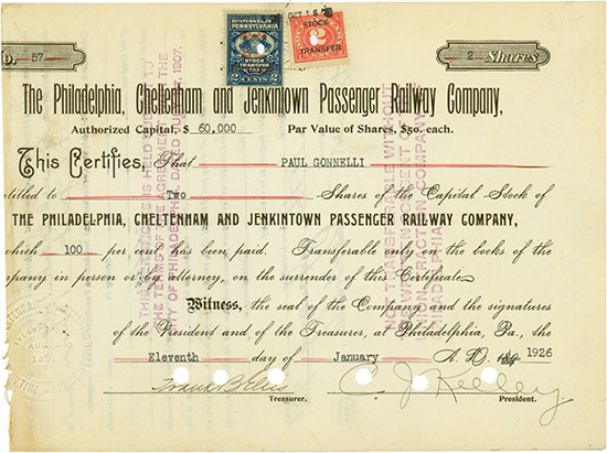 Philadelphia, Cheltenham and Jenkintown Passenger Railway Company