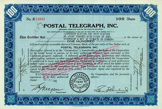 Postal Telegraph, Inc. 