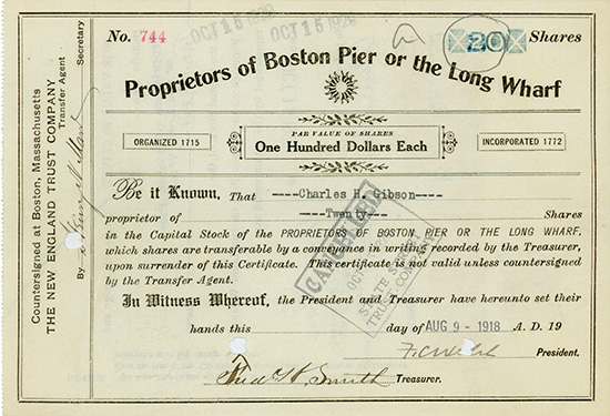 Proprietors of Boston Pier or the Long Wharf
