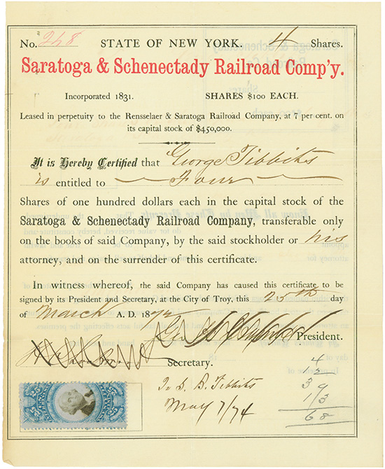 Saratoga & Schenectady Railroad Comp'y