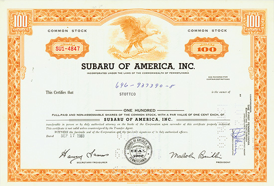 Subaru of America, Inc.