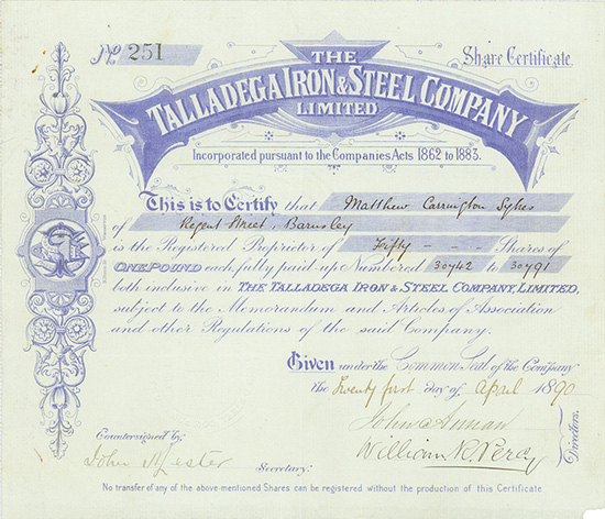 Talladega Iron & Steel Company Limited
