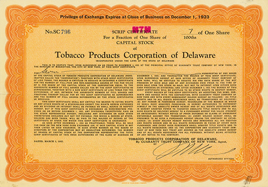 Tobacco Products Corporation of Delaware