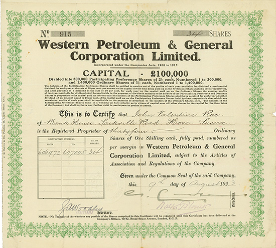 Western Petroleum & General Corporation Limited