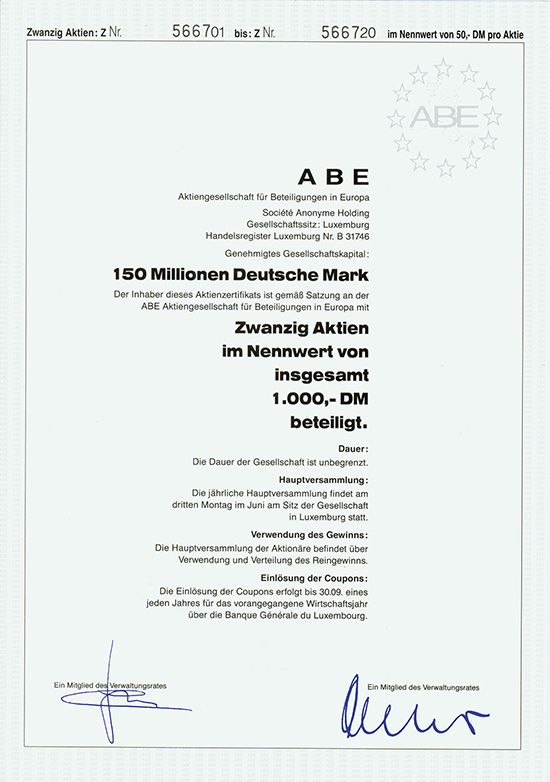 ABE Aktiengesellschaft für Beteiligungen in Europa