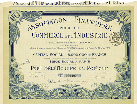 Association Financière pour le Commerce et l'Industrie Société Anonyme de Crédit a long terme